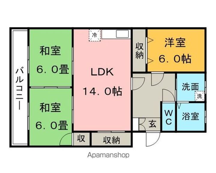 エスペランクレール長門石301の間取り
