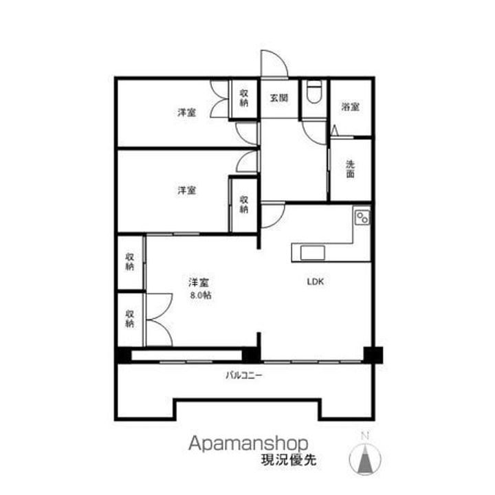 長野県長野市大字栗田の賃貸マンションの間取り