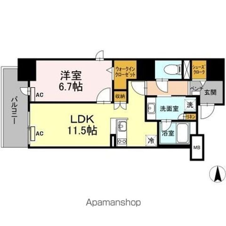 愛知県名古屋市中区正木4丁目の賃貸マンションの間取り
