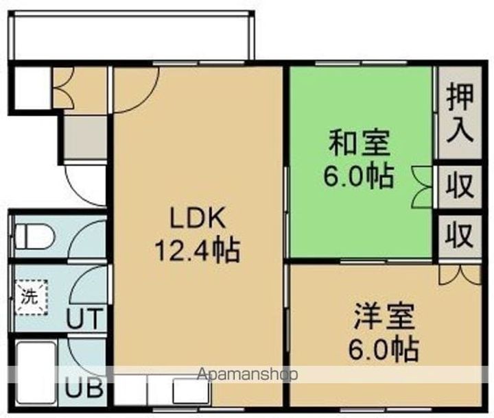 本通4丁目10番1棟2戸2の間取り