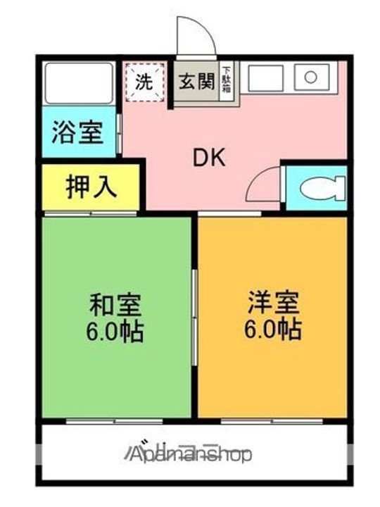 グランシャトー吉原北棟201の間取り