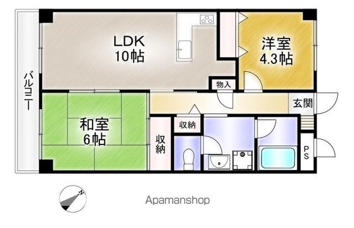 神奈川県川崎市多摩区堰2丁目の賃貸マンションの間取り