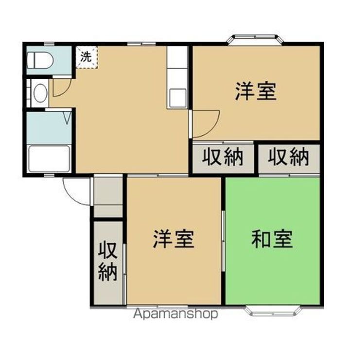 岩手県盛岡市月が丘1丁目の賃貸アパートの間取り