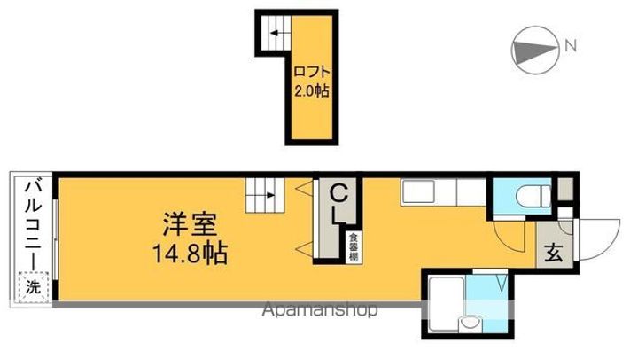 高知県高知市朝倉丙の賃貸マンションの間取り