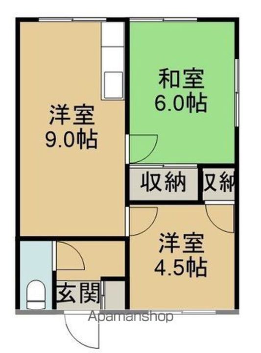 大空荘1号(オオゾラソウイチゴウ)204の間取り