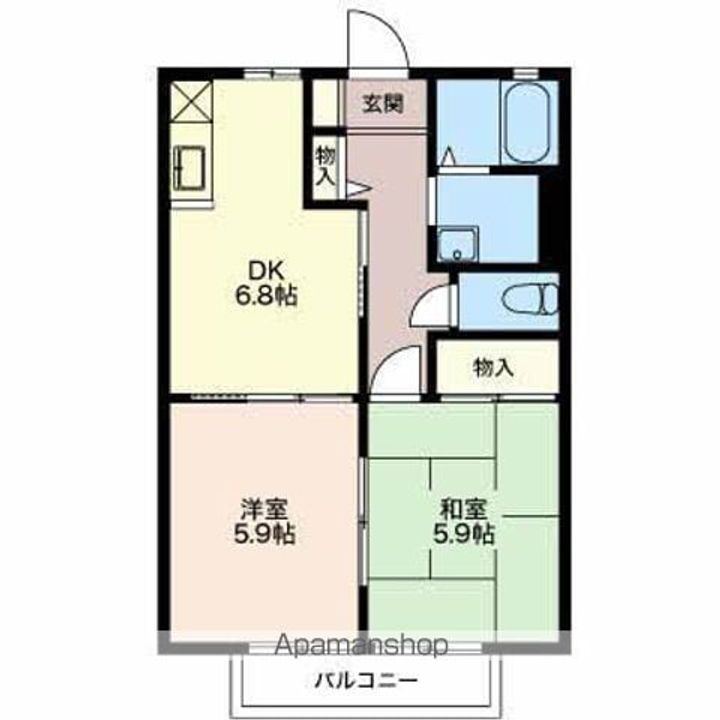 長野県千曲市大字戸倉の賃貸アパートの間取り