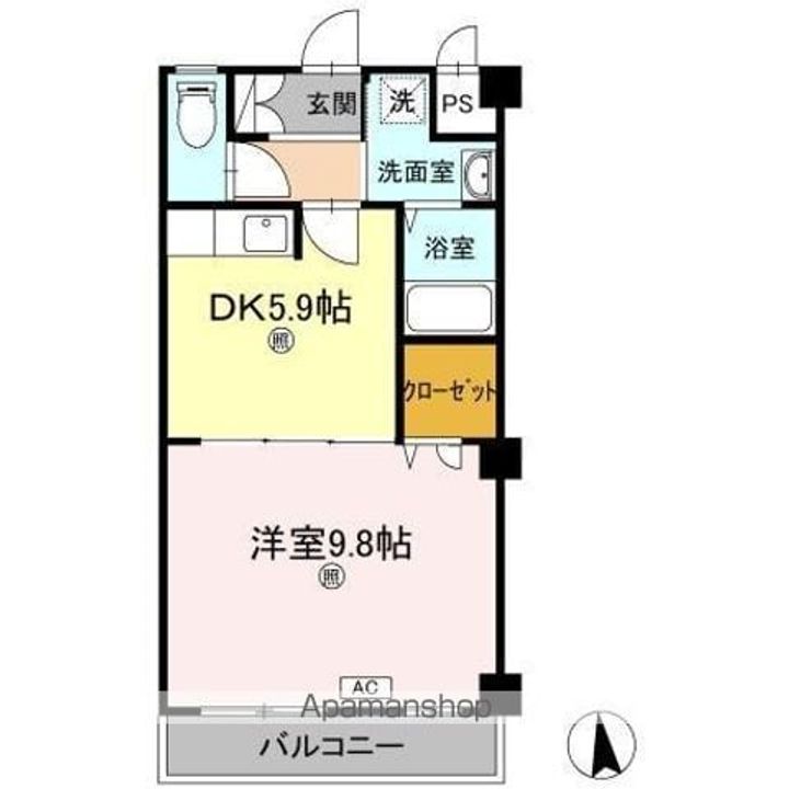 香川県高松市屋島西町の賃貸アパートの間取り