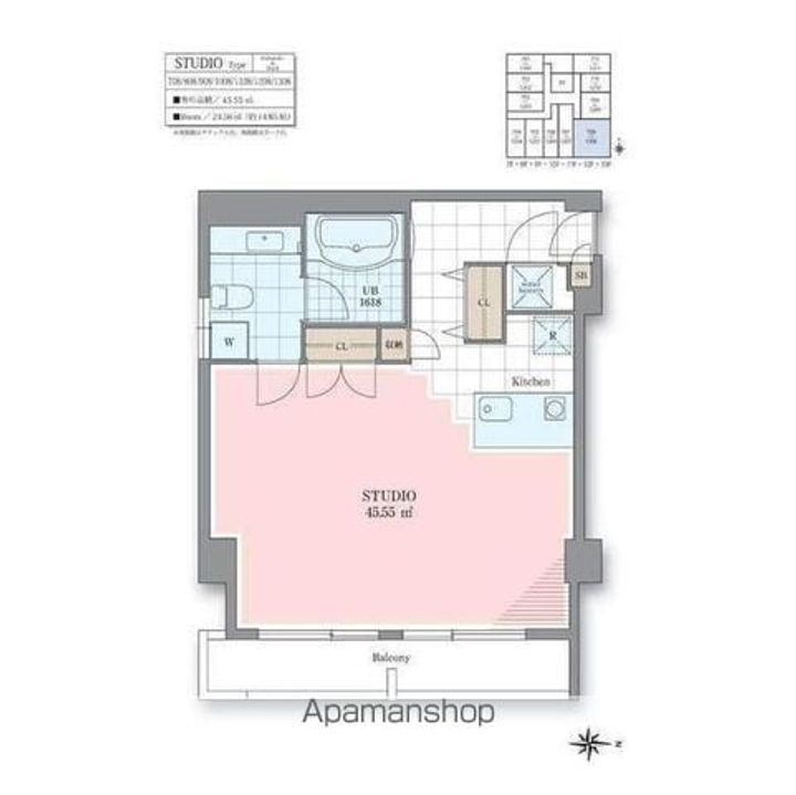 ホテル&レジデンス六本木 住居(7F借上)の間取り