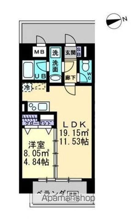 香川県高松市塩上町1丁目の賃貸マンションの間取り