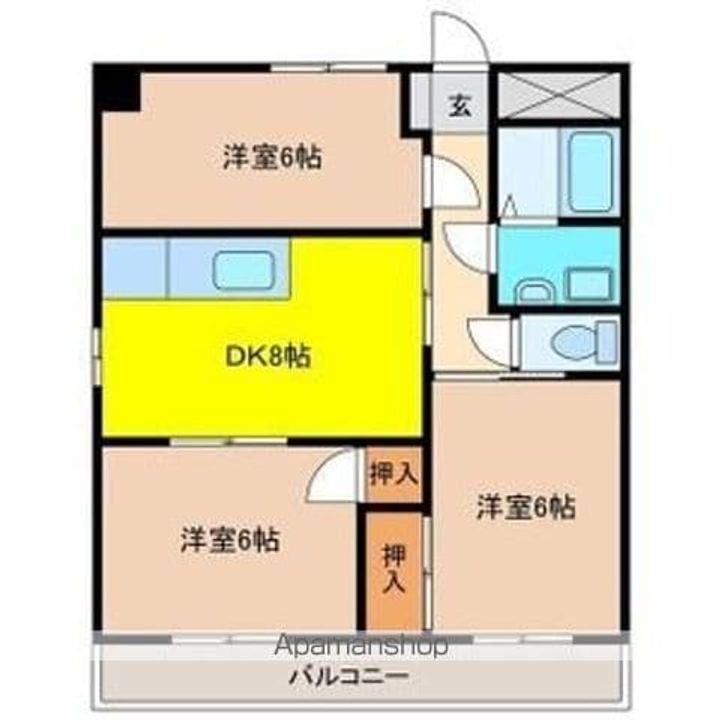愛知県犬山市松本町1丁目の賃貸マンションの間取り