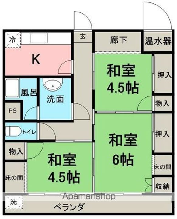 松下コーポ清風荘102の間取り