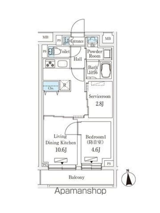 東京都練馬区桜台3丁目の賃貸マンションの間取り