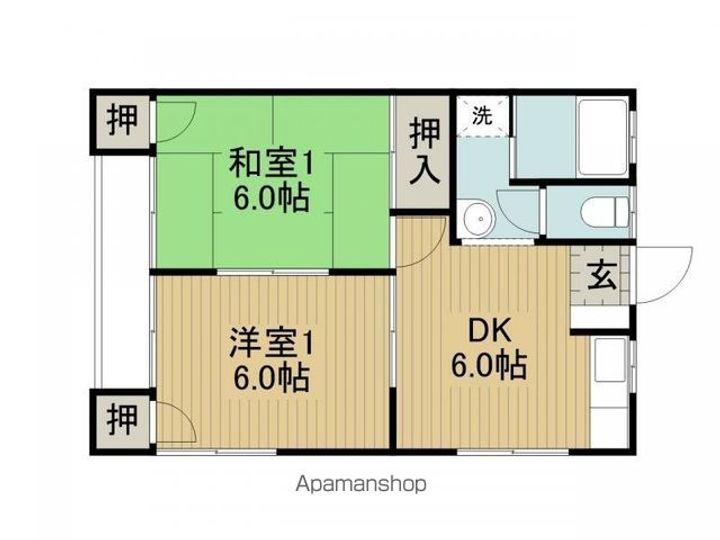コーポ健201の間取り