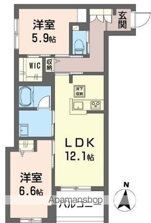 アルフラット万願寺101号室の間取り