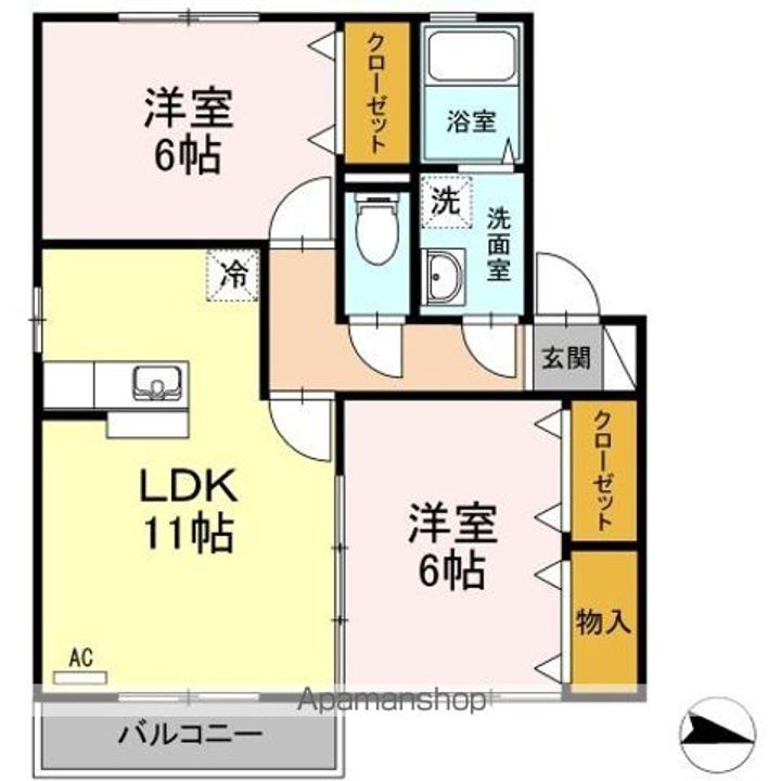 ライフモア守上 B棟の間取り