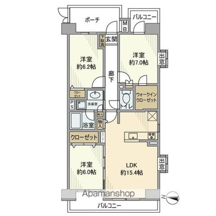 コスモ菊川参番館の間取り