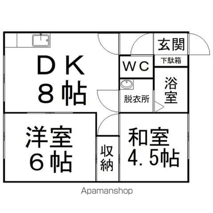 川村ハイツ1C-1の間取り