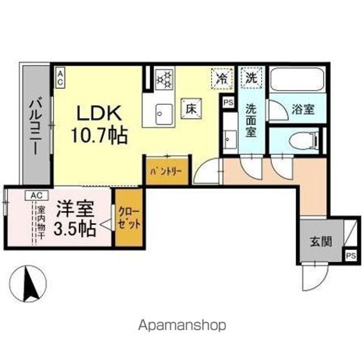 愛知県名古屋市中村区西米野町2丁目の賃貸アパートの間取り