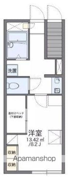 香川県高松市木太町の賃貸アパートの間取り