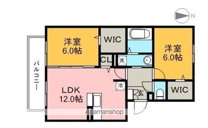 コモド伊勢崎Ⅱの間取り