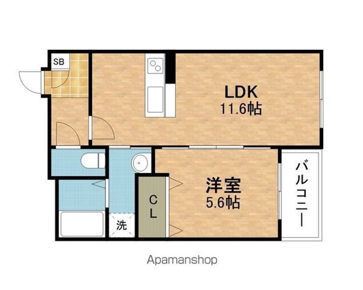 滋賀県栗東市坊袋の賃貸マンションの間取り