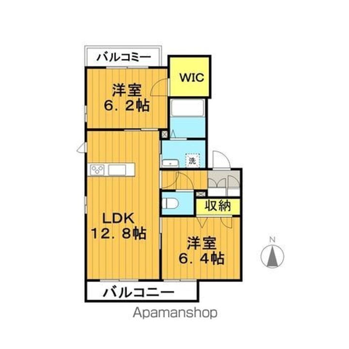 福島県郡山市富久山町久保田字古町の賃貸アパートの間取り