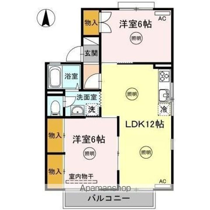 香川県高松市鶴市町の賃貸アパートの間取り