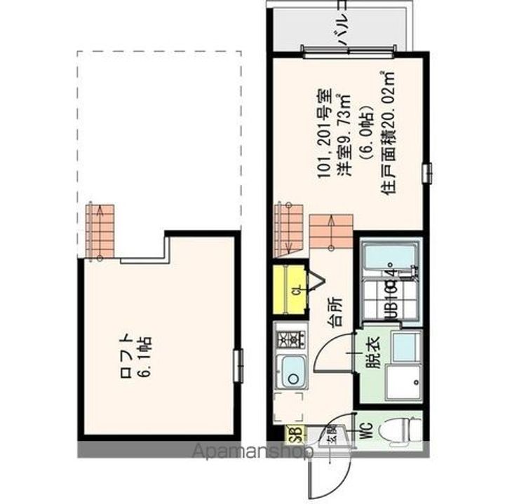 ORQUE D’OR KASATORI101号室の間取り