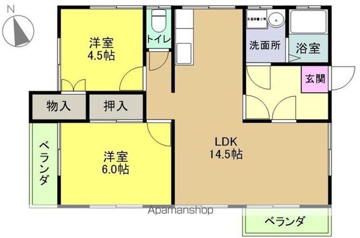福島県いわき市中央台鹿島3丁目(一戸建)の賃貸物件戸建ての間取り