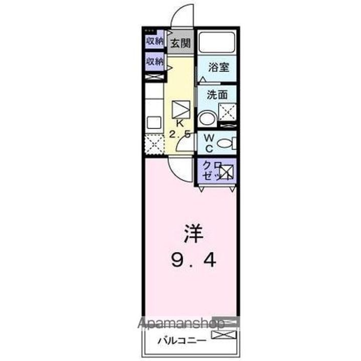 香川県高松市飯田町の賃貸アパートの間取り
