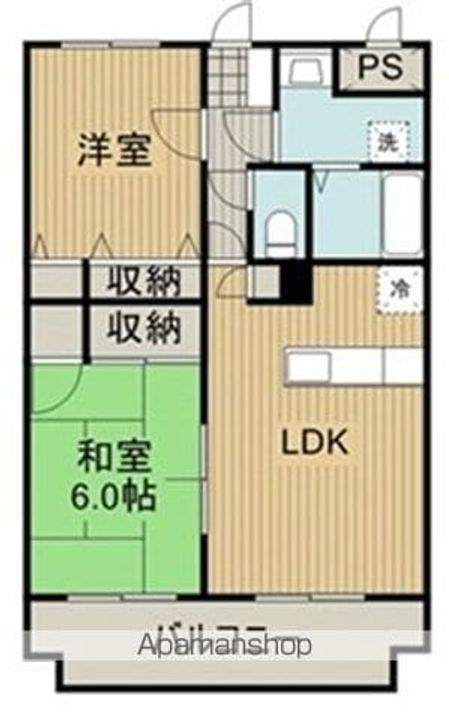 香川県坂出市横津町2丁目の賃貸マンションの間取り