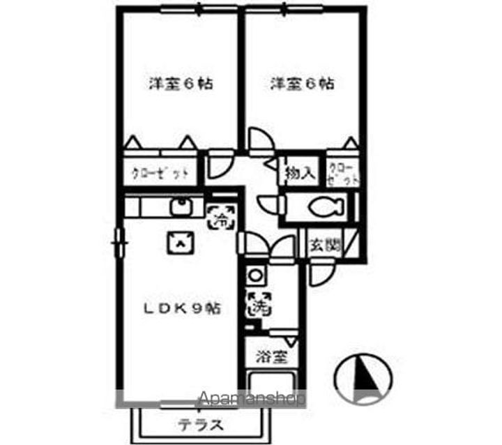 香川県高松市木太町の賃貸アパートA103の間取り