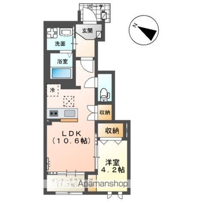 千葉県市原市五井中央東2丁目の賃貸アパートの間取り