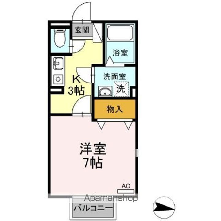 愛知県春日井市小木田町の賃貸アパートの間取り