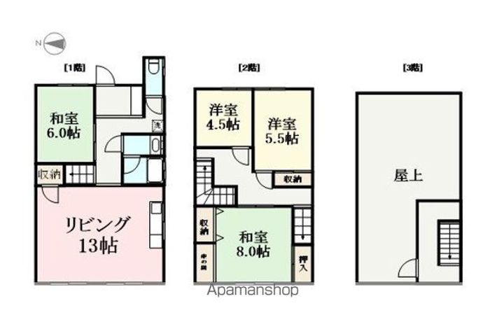 福井県福井市松本2丁目(一戸建)の賃貸物件戸建ての間取り