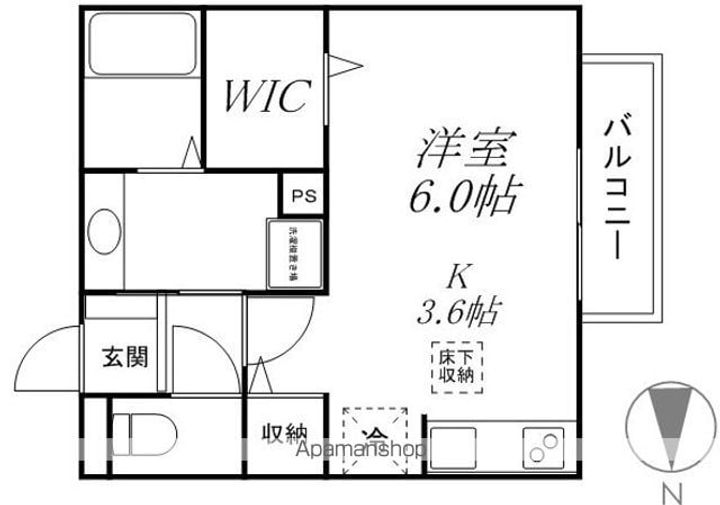滋賀県大津市北大路2丁目の賃貸アパートの間取り