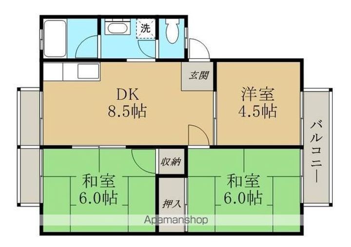 滋賀県栗東市下鈎の賃貸アパートの間取り