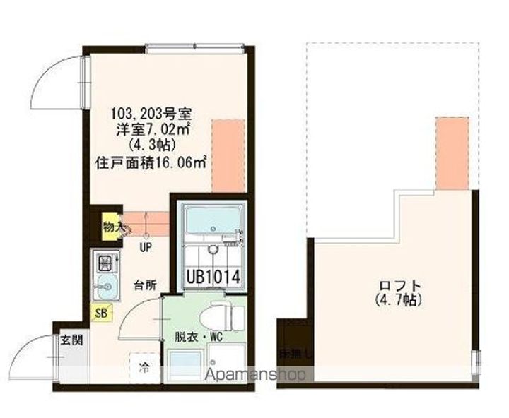 東京都足立区足立2丁目の賃貸アパートの間取り