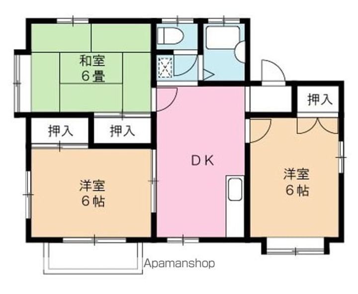 東京都羽村市羽加美2丁目の賃貸アパートの間取り