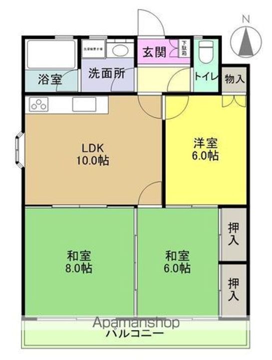 八百真マンション小島301の間取り