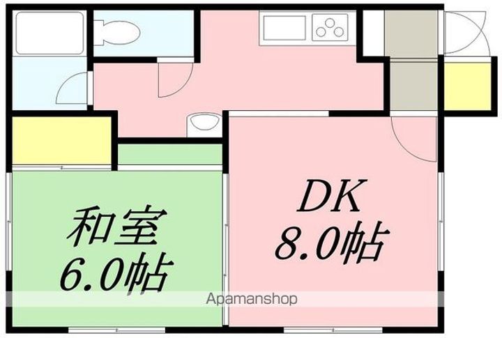 石垣アパート1号1階右の間取り