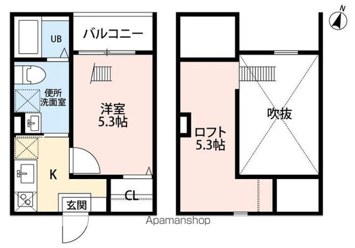 愛知県名古屋市中村区下中村町2丁目の賃貸アパートの間取り