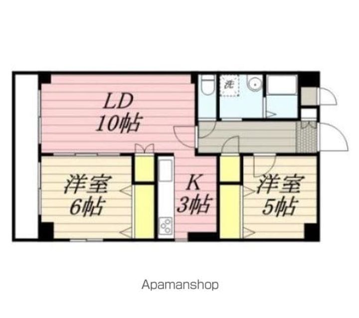 東京都国分寺市光町3丁目の賃貸マンションの間取り