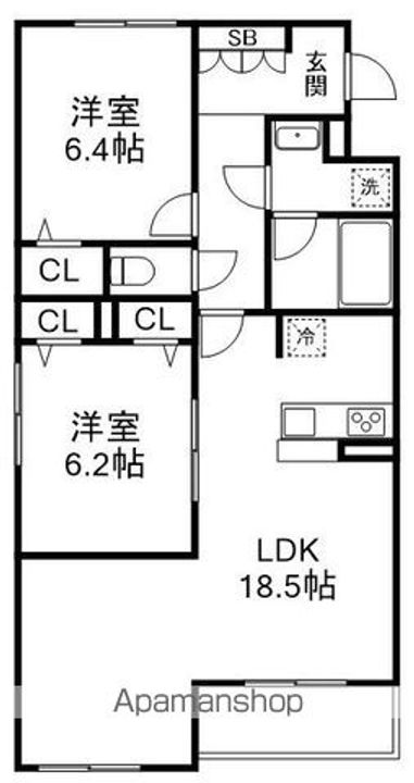 GREEN GABLES FAMIRIA Bの間取り