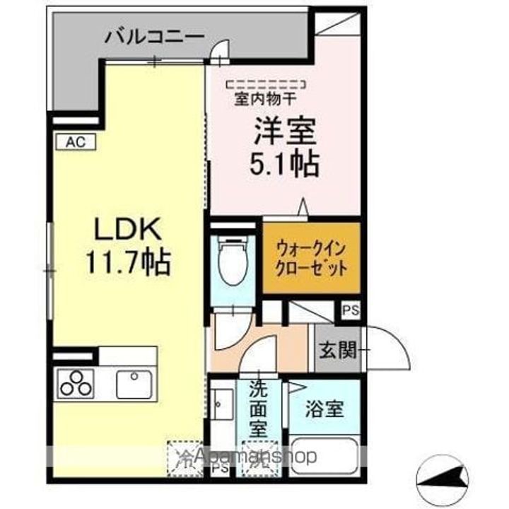 D−ROOM富竹新田205号室の間取り
