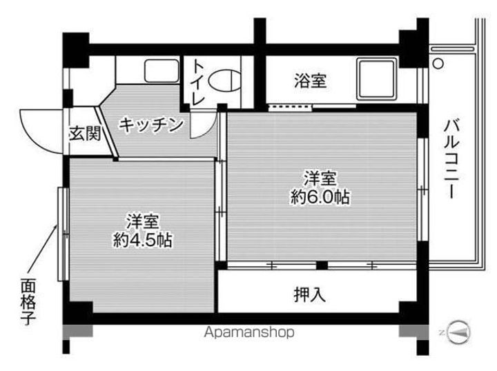 ビレッジハウス中興野2号棟106の間取り