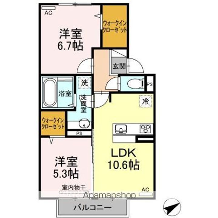 プレミアムⅩⅠ・ⅩⅡ番館 B棟205の間取り