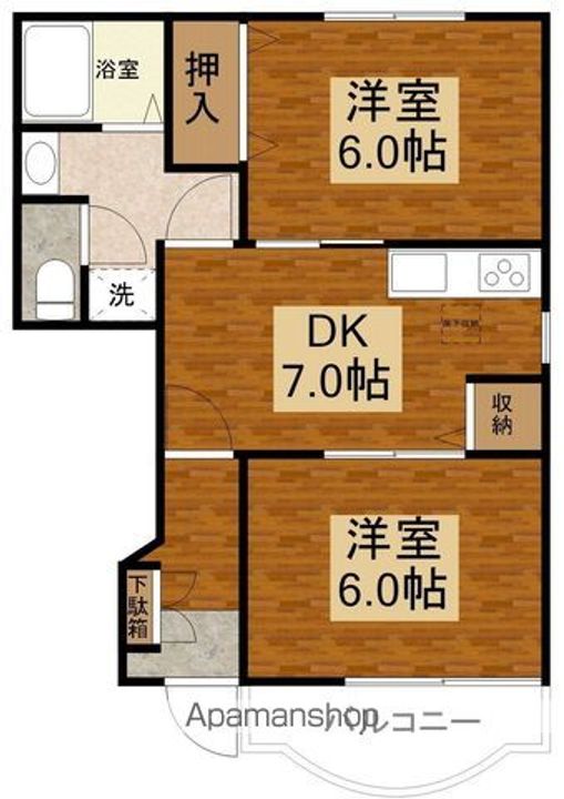 サンポエムC棟102の間取り
