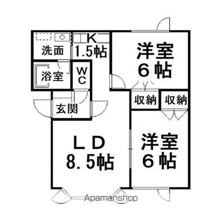 ハッピー96Ⅱ201の間取り