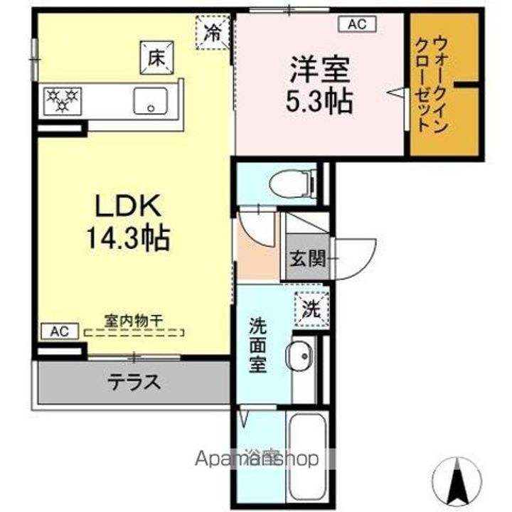 セレスティア開成 A棟の間取り